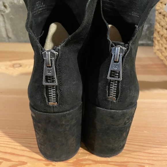 Black Suede Lucky Brand Ankle Boots size 7.5 - Picture 4 of 7